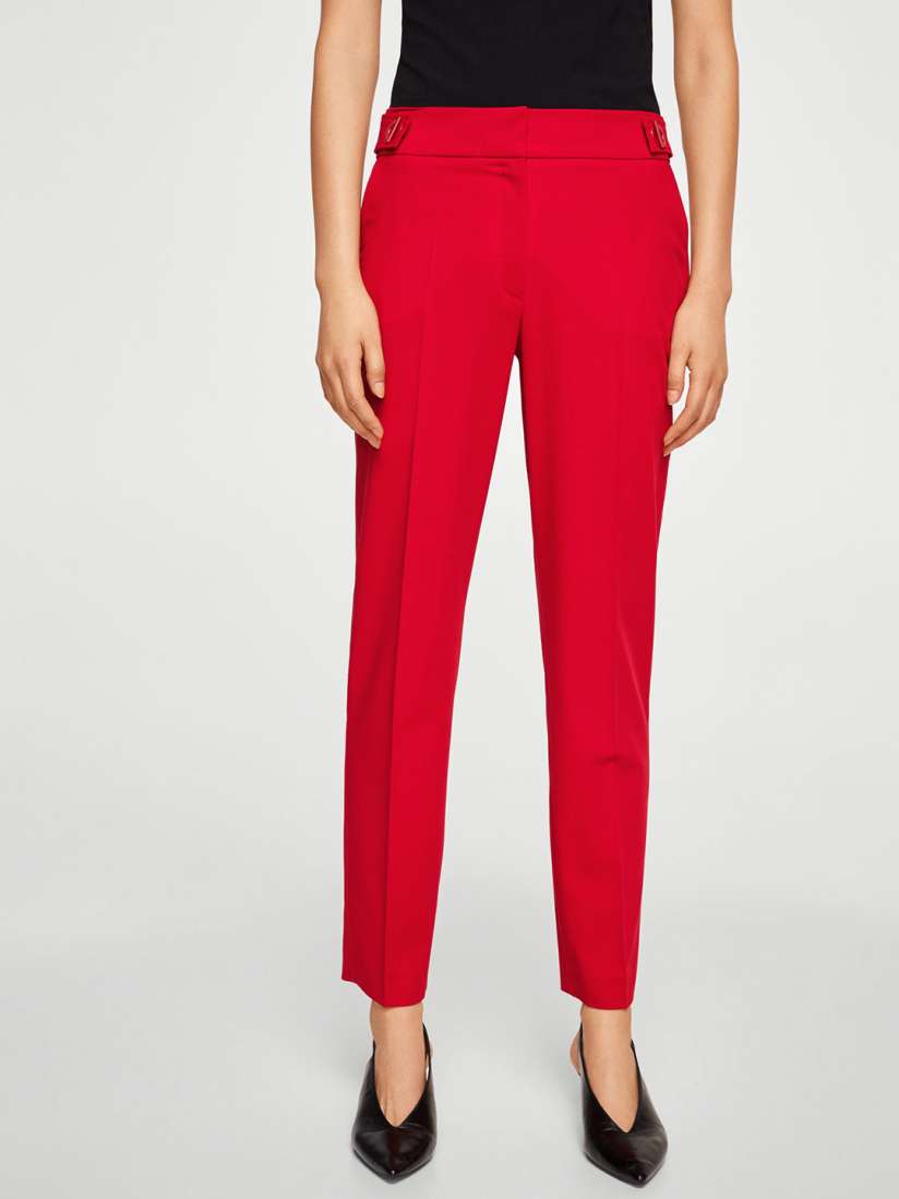 Mango red trousers on sale