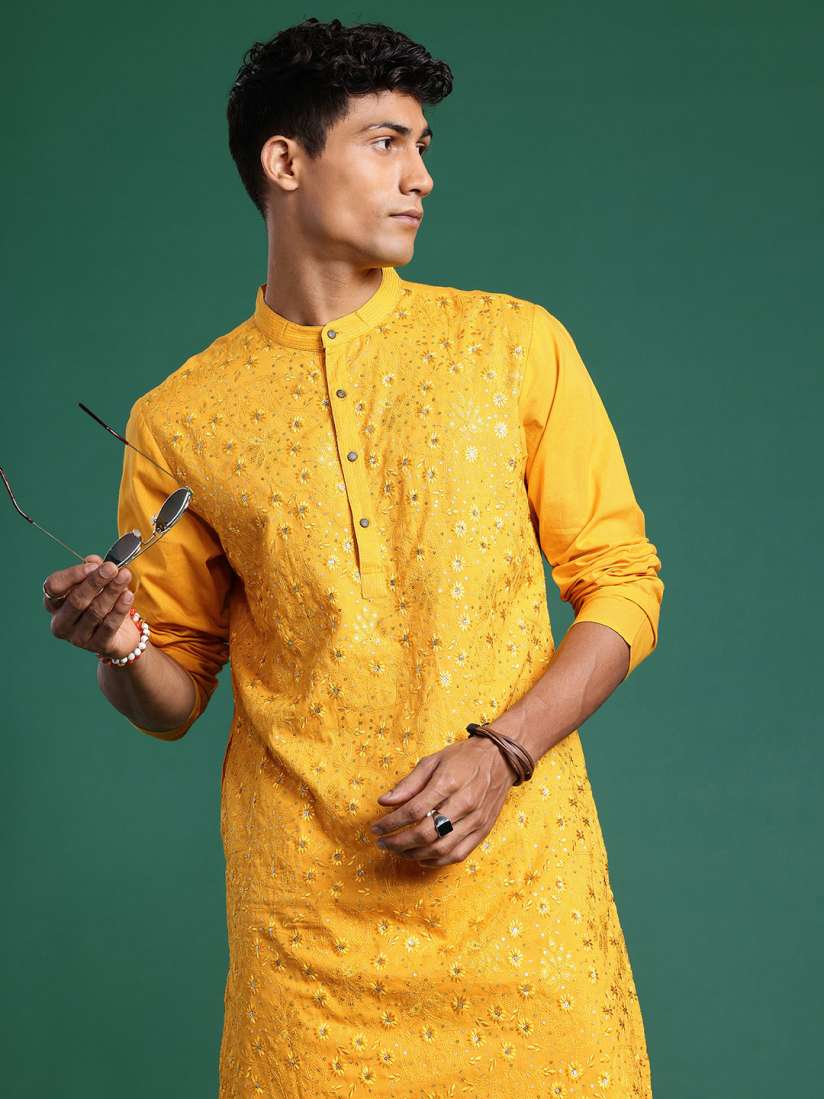 Sangria yellow kurta deals