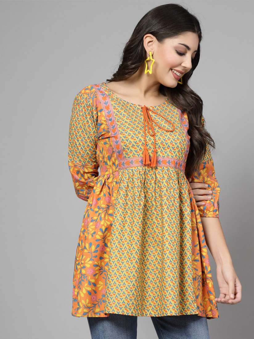 Buy KALINI Ethnic Motifs Printed Pleated Kurti Kurtis for Women 25059234 Myntra