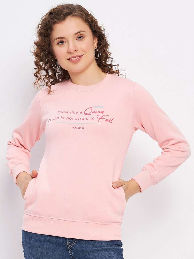 Buy Duke Typography Printed Round Neck Pullover Sweatshirt Sweatshirts for Women 25063844 Myntra
