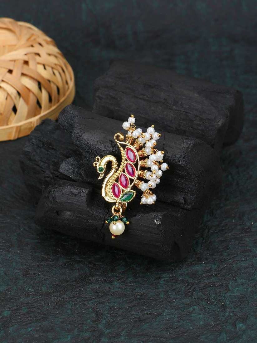 Peacock design nose pin shop