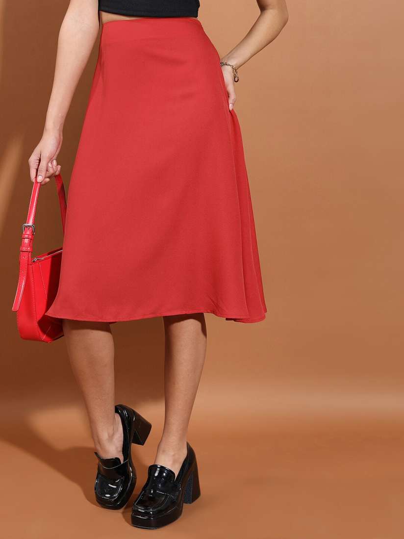 Knee length skirt with zippers sale