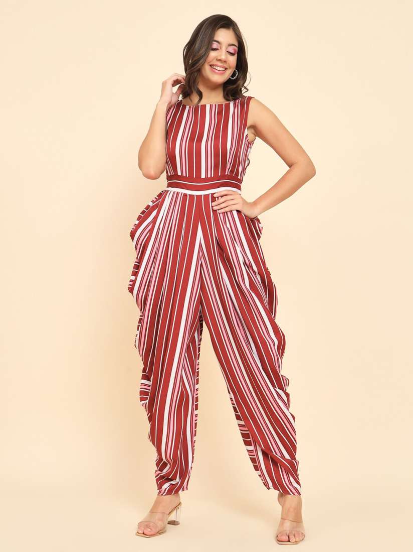 Striped jumpsuit myntra sales