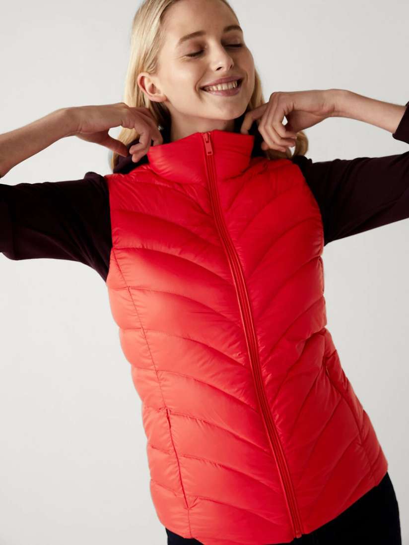 Buy Marks Spencer Women Red Colourblocked Longline Puffer Jacket Jackets for Women 25070318 Myntra