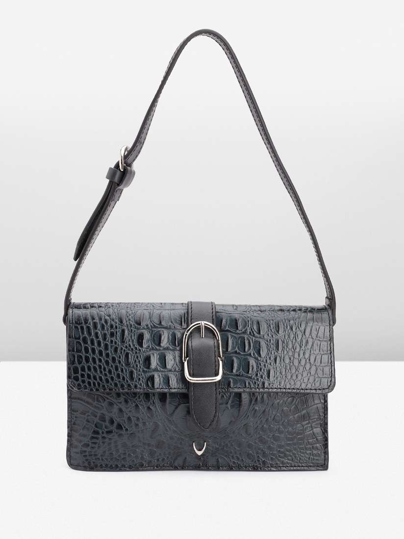 Buy Hidesign Snake Skin Textured Leather Structured Shoulder Bag