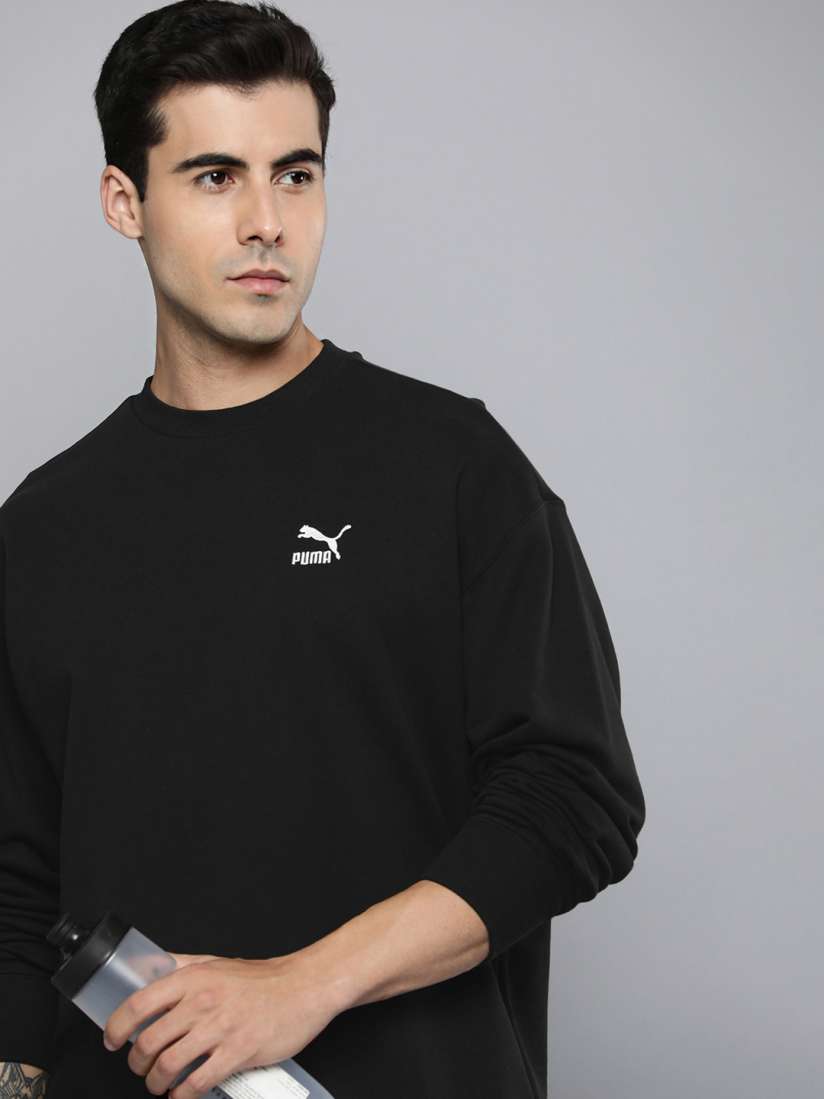 Buy Puma Better Classics Relaxed Fit Pure Cotton Sweatshirt Sweatshirts for Men 25072566 Myntra