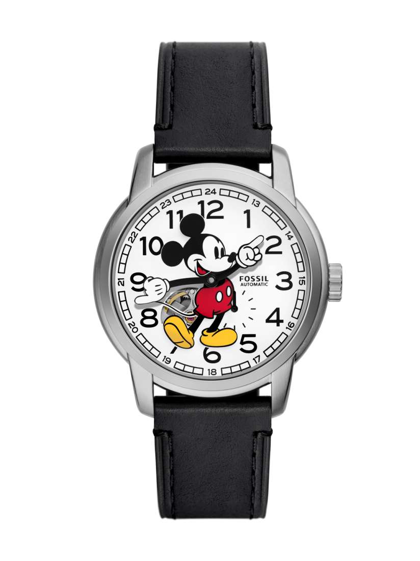 Buy Fossil Unisex Mickey Mouse Printed Leather Automatic Motion Powered Watch SE1111 Black Watches for Unisex 25074162 Myntra