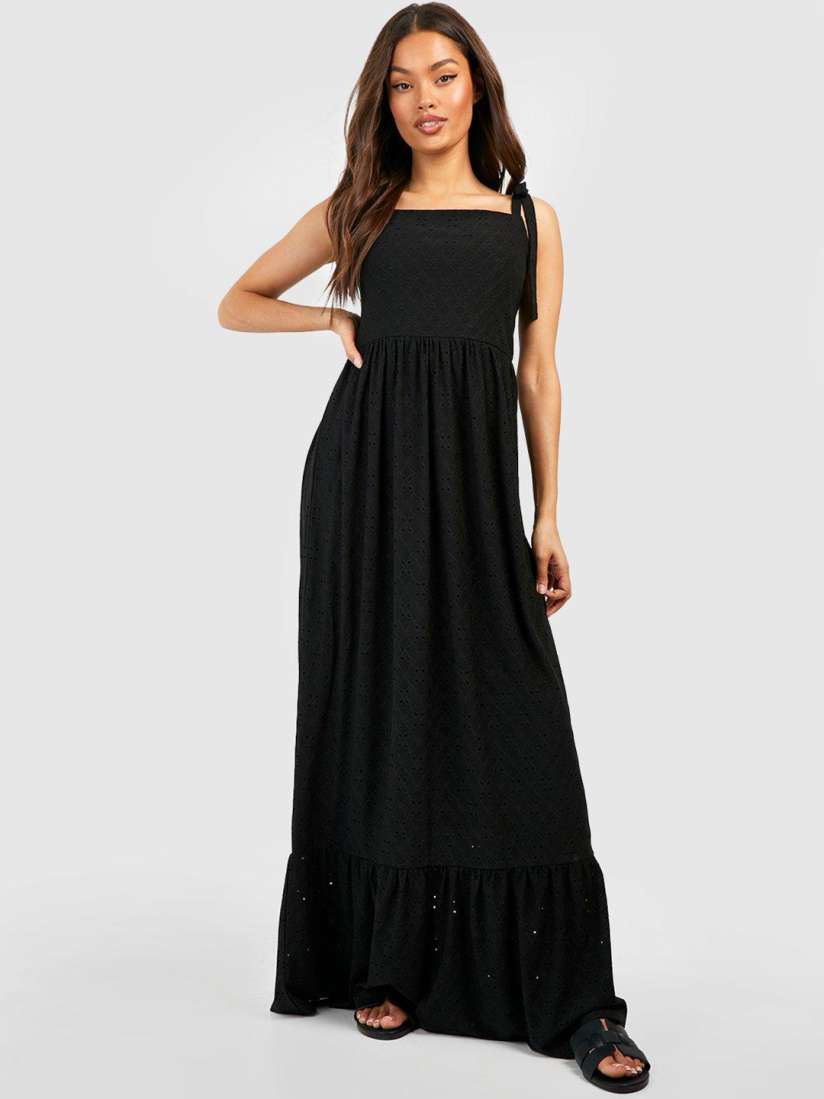 Buy Boohoo Schiffli Embroidered Tie Up Shoulder Straps Maxi Dress Dresses for Women 25076126 Myntra
