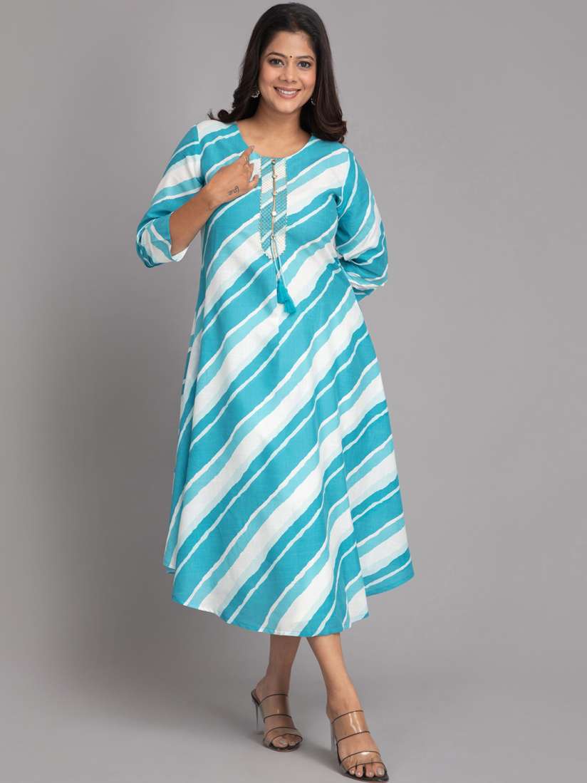 Buy SUTI Striped A Line Midi Dress Dresses for Women 25079064 Myntra