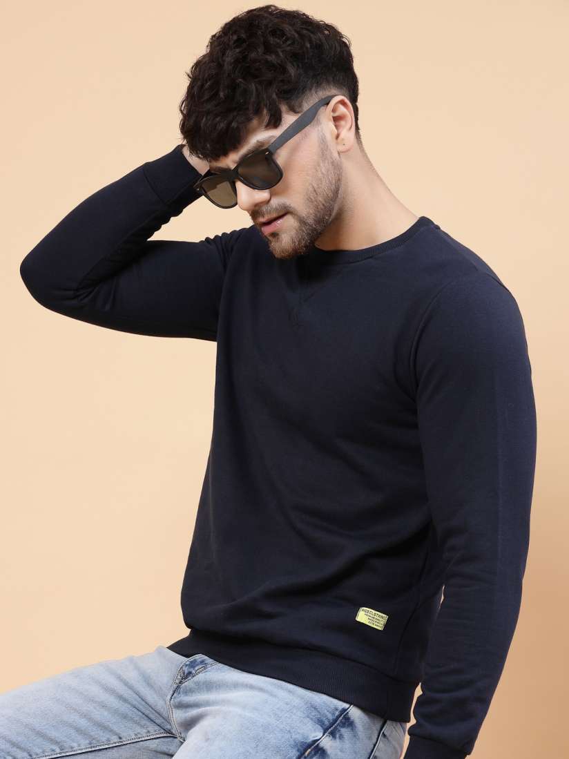 Buy Rigo Men Solid Casual Pullover Sweatshirt Sweatshirts for Men 25085254 Myntra