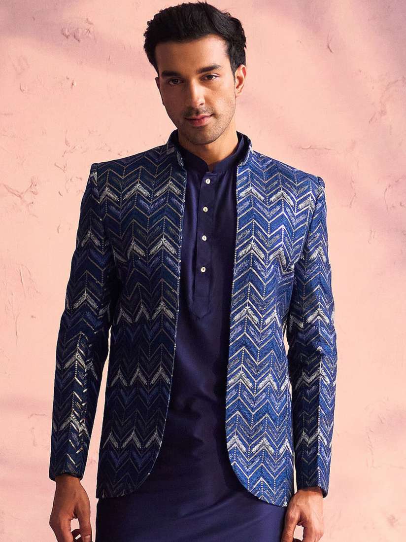 Buy VASTRAMAY Embroidered Slim Fit Front Open Jodhpuri Ethnic Blazer Blazers for Men 25089636 Myntra