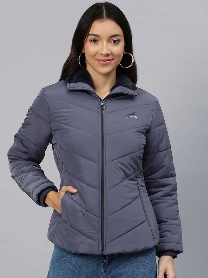 Buy Foreign Culture By Fort Collins Padded Jacket with Mock Collar Jackets for Women 25090060 Myntra