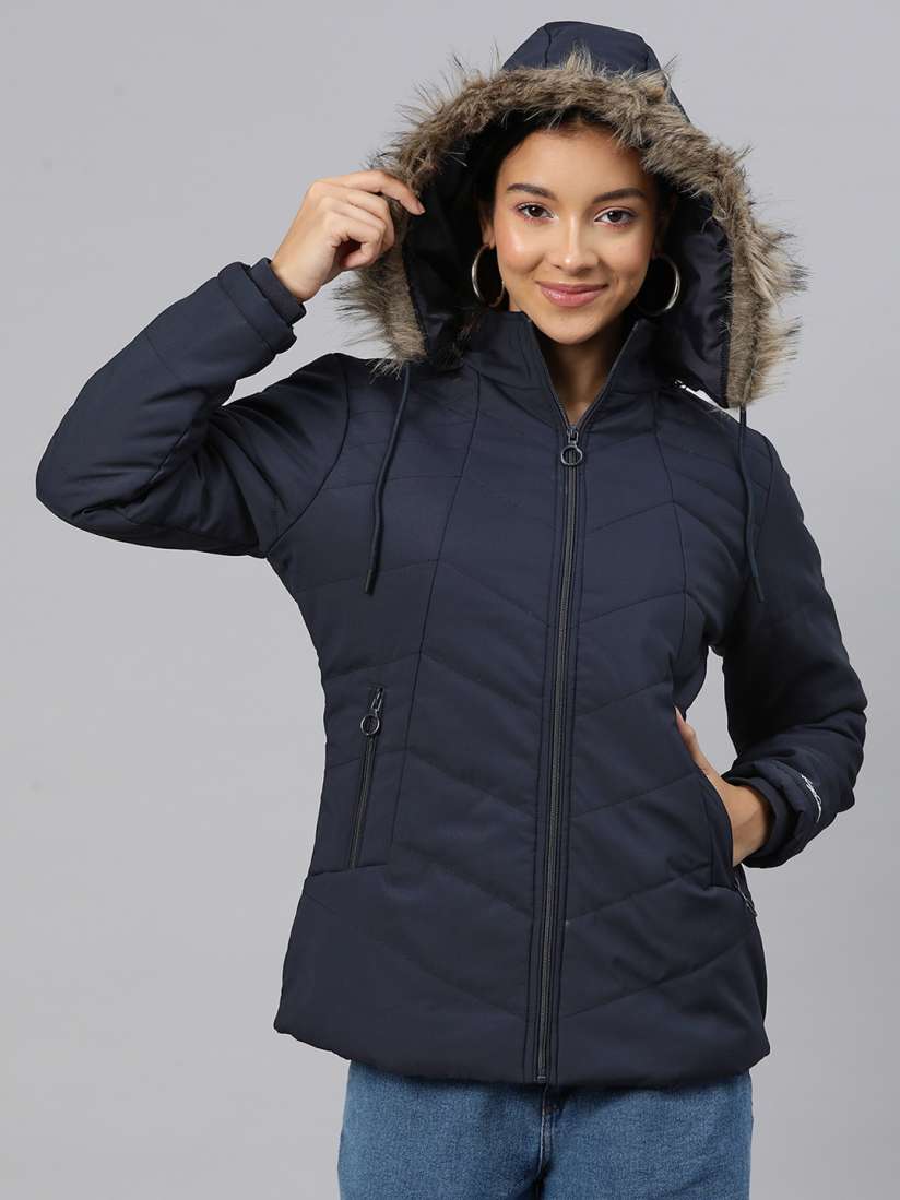 Buy Foreign Culture By Fort Collins Quilted Parka Jacket With Detachable Hood Jackets for Women 25090088 Myntra