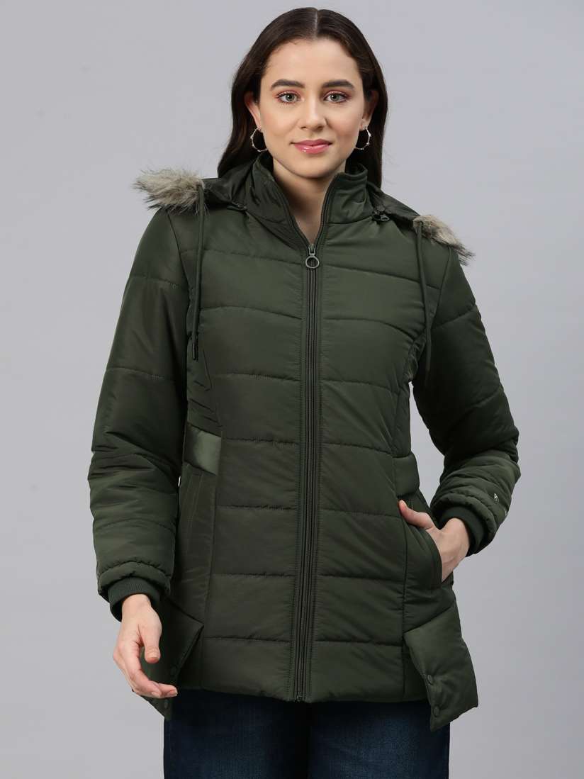 Buy Foreign Culture By Fort Collins Quilted Parka Jacket With Detachable Hood Jackets for Women 25090114 Myntra