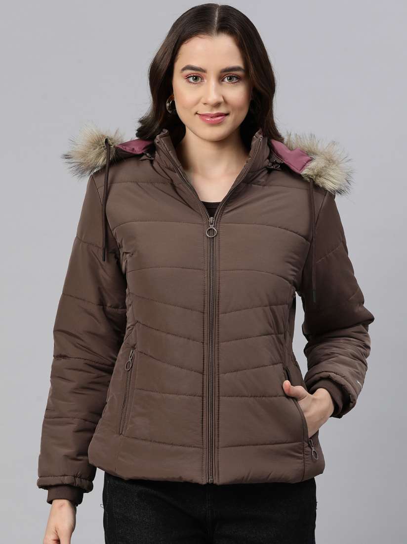 Buy Foreign Culture By Fort Collins Padded Jacket with Detachable Hood Jackets for Women 25090116 Myntra