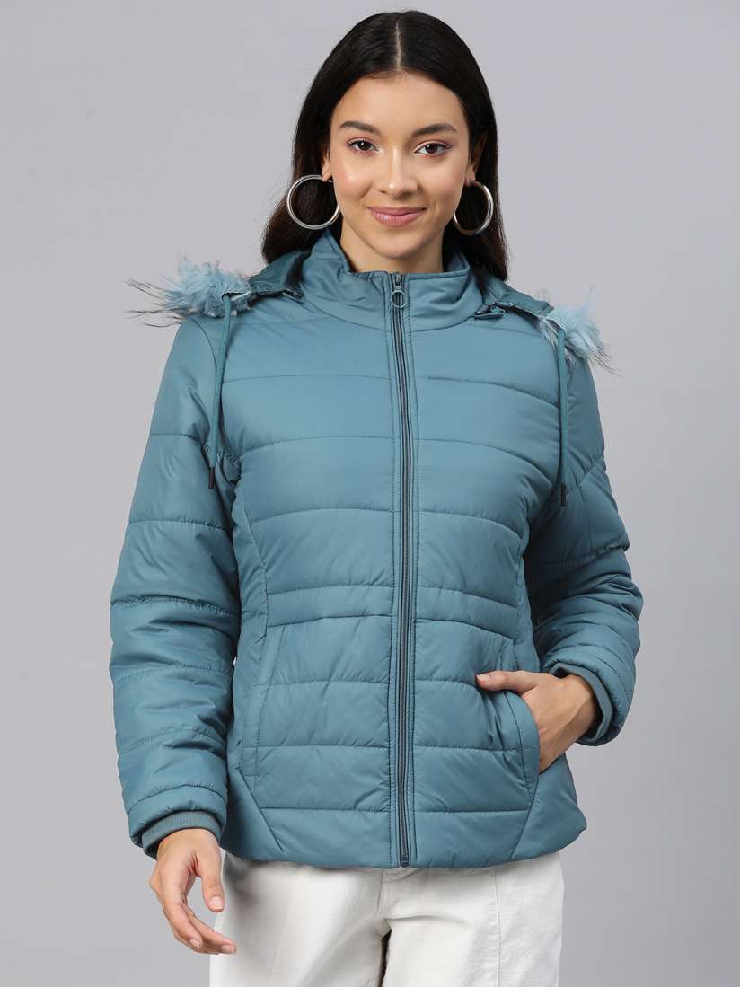 Buy Foreign Culture By Fort Collins Padded Jacket with Detachable Hood Jackets for Women 25090146 Myntra