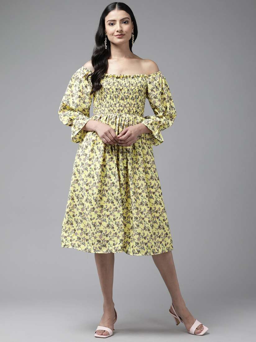 Off shoulder dress myntra online