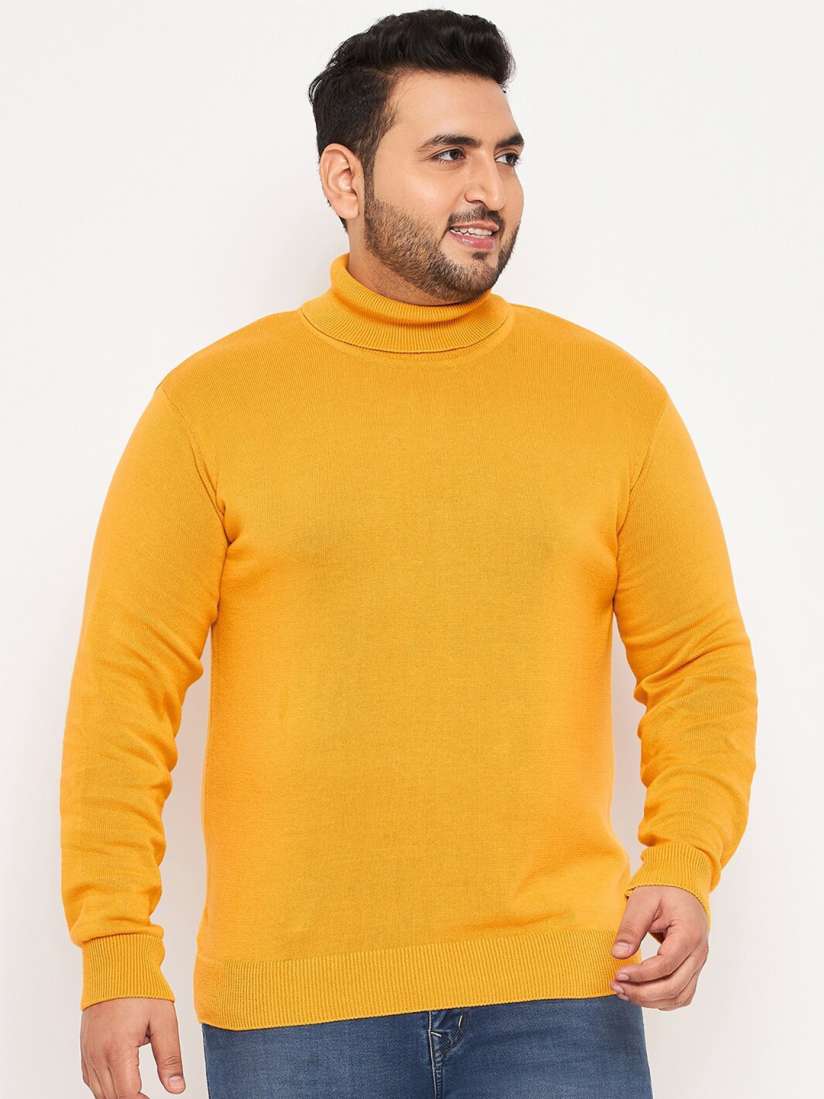 Yellow turtleneck plus size on sale