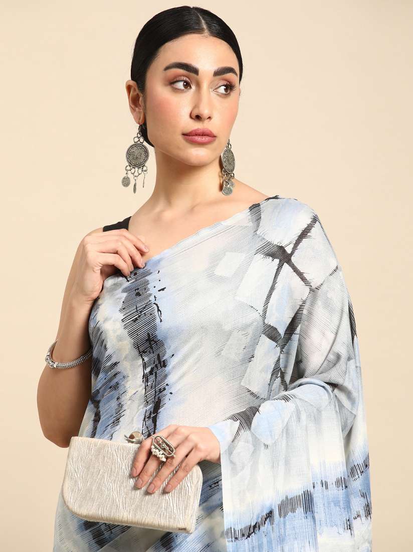 Buy HERE NOW Abstract Printed Pure Cotton Saree Sarees for Women 25099838 Myntra