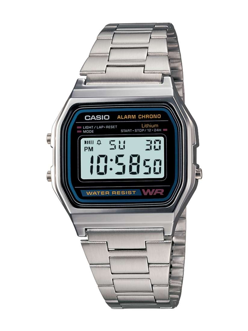 Buy CASIO Vintage A158WA 1DF Black Digital Dial Silver Stainless Steel Band D011 Watches for Men 251023 Myntra