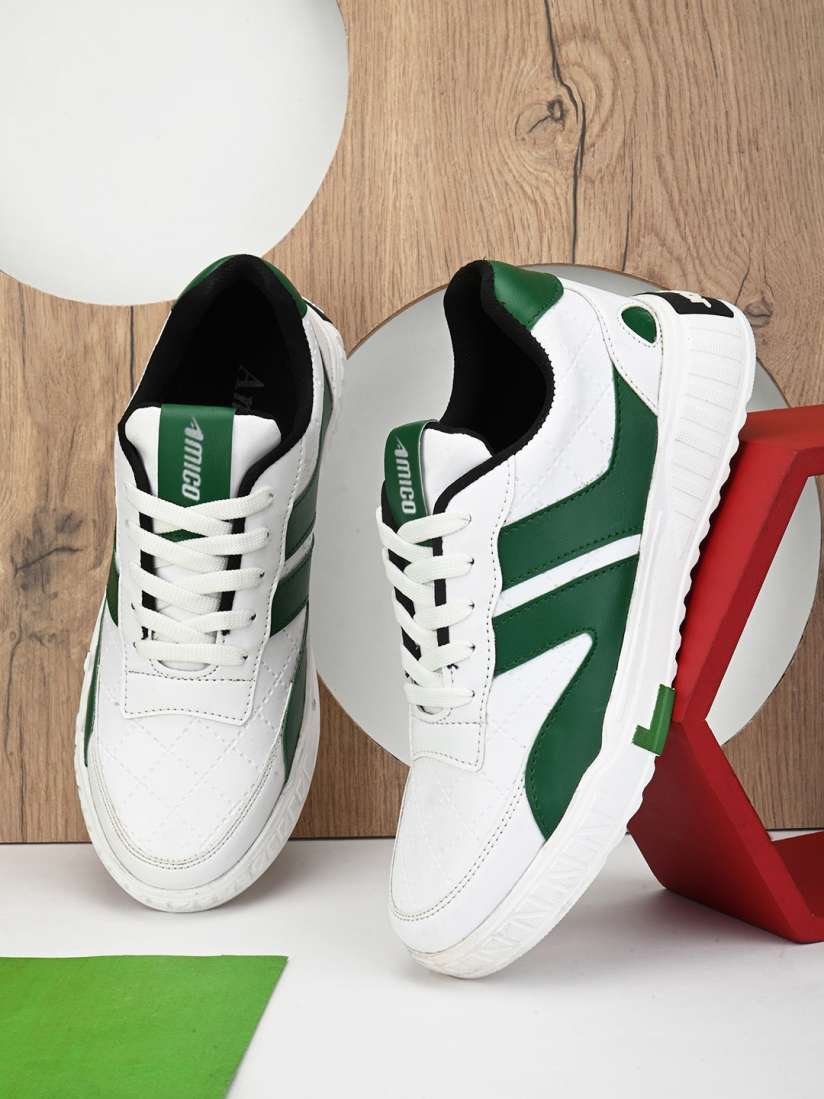 Buy AMICO Men White Green Colourblocked Lace Up Lightweight Canvas Sneakers Casual Shoes for Men 25104336 Myntra
