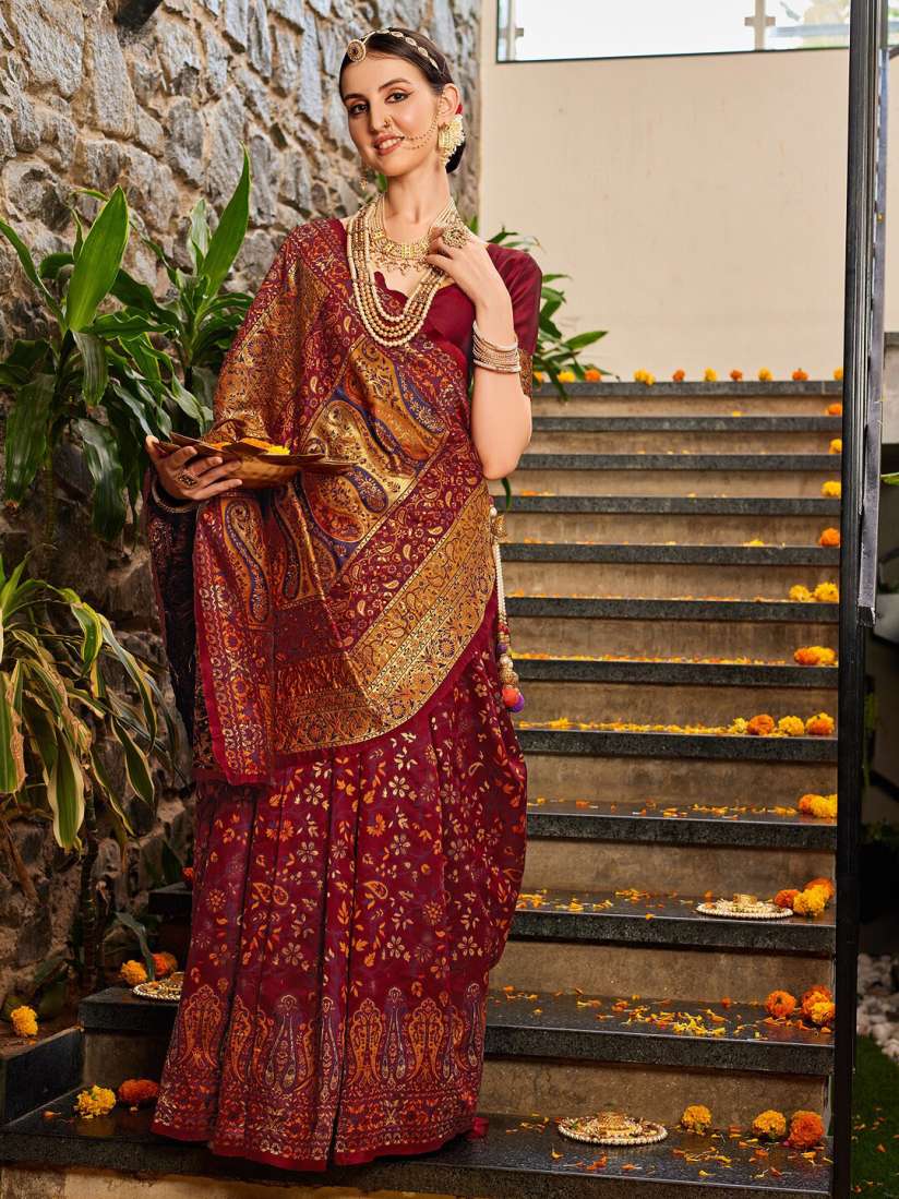 Buy KALINI Woven Design Zari Patola Saree Sarees for Women 25105294 Myntra