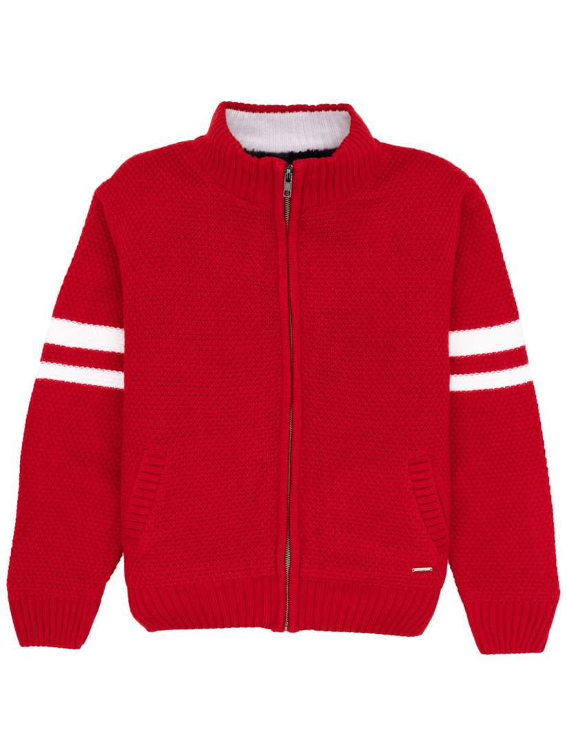 Boys red cardigan sweater clearance