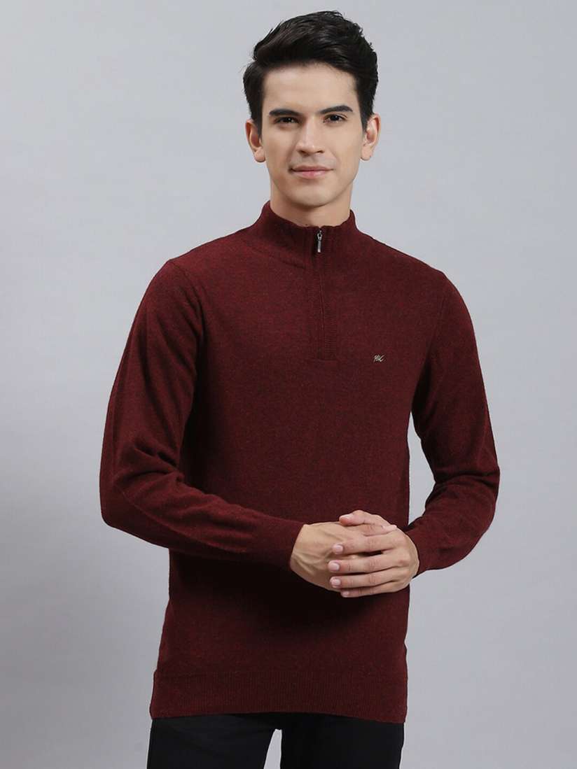 Buy Monte Carlo Turtle Neck Half Zipper Woollen Pullover Sweater Sweaters for Men 25108264 Myntra