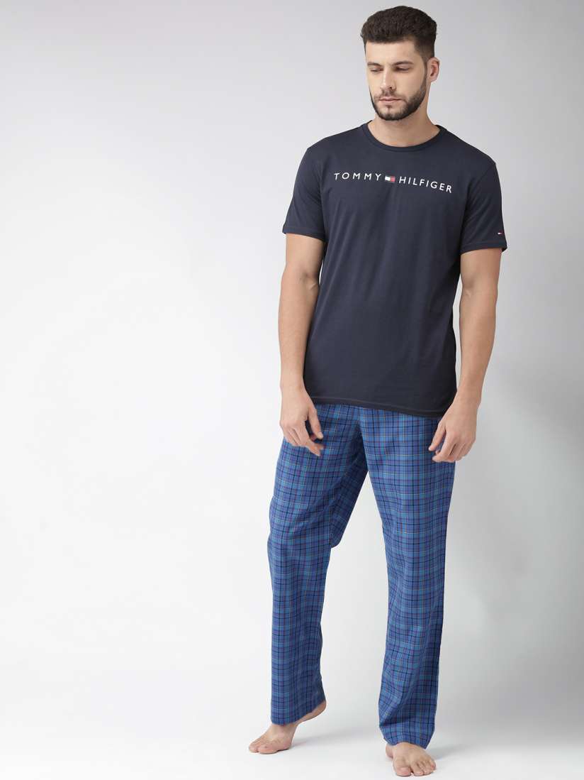 Buy Tommy Hilfiger Blue Printed Lounge Set P8ABY104 Night suits for Men 2510964 Myntra