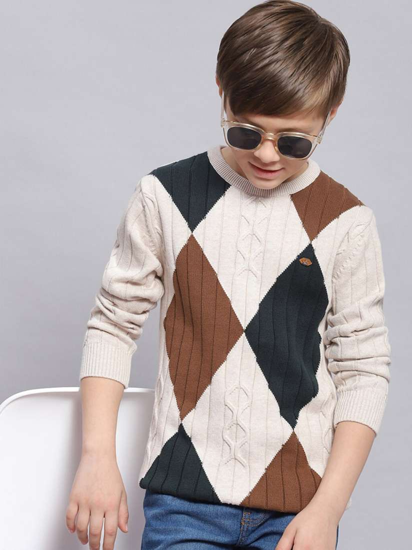 Buy Monte Carlo Boys Cable Knit Ribbed Pure Cotton Pullover Sweaters for Boys 25109688 Myntra