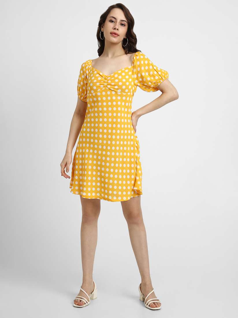 Forever 21 yellow polka dot dress clearance