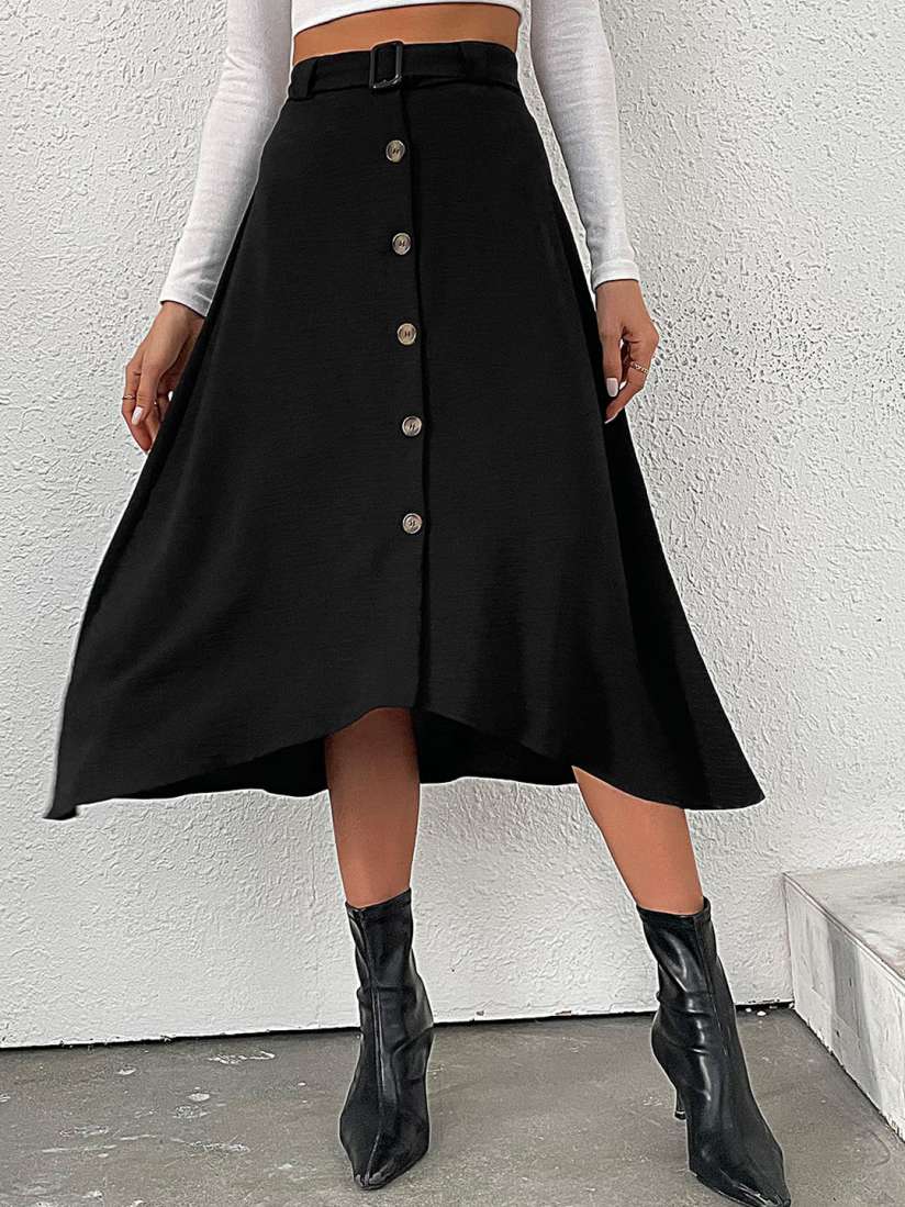 Buy StyleCast Black Maxi Length A Line Skirt Skirts for Women 25113708 Myntra