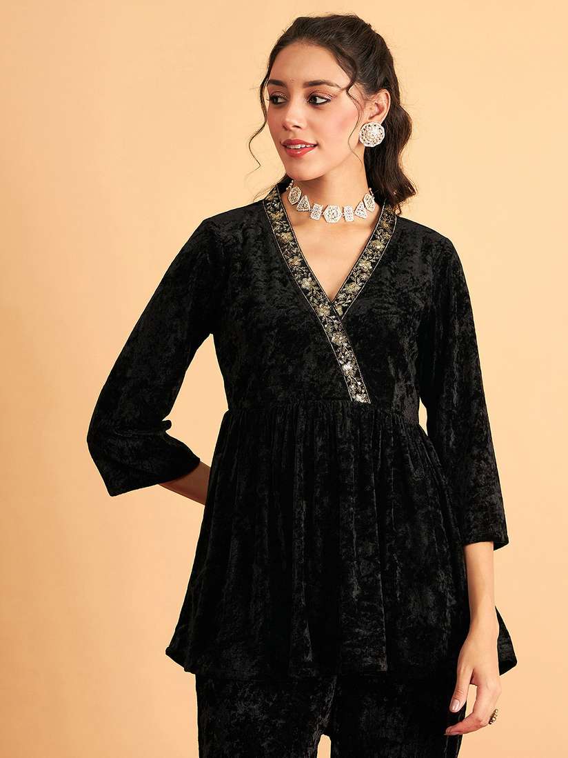 velvet peplum top