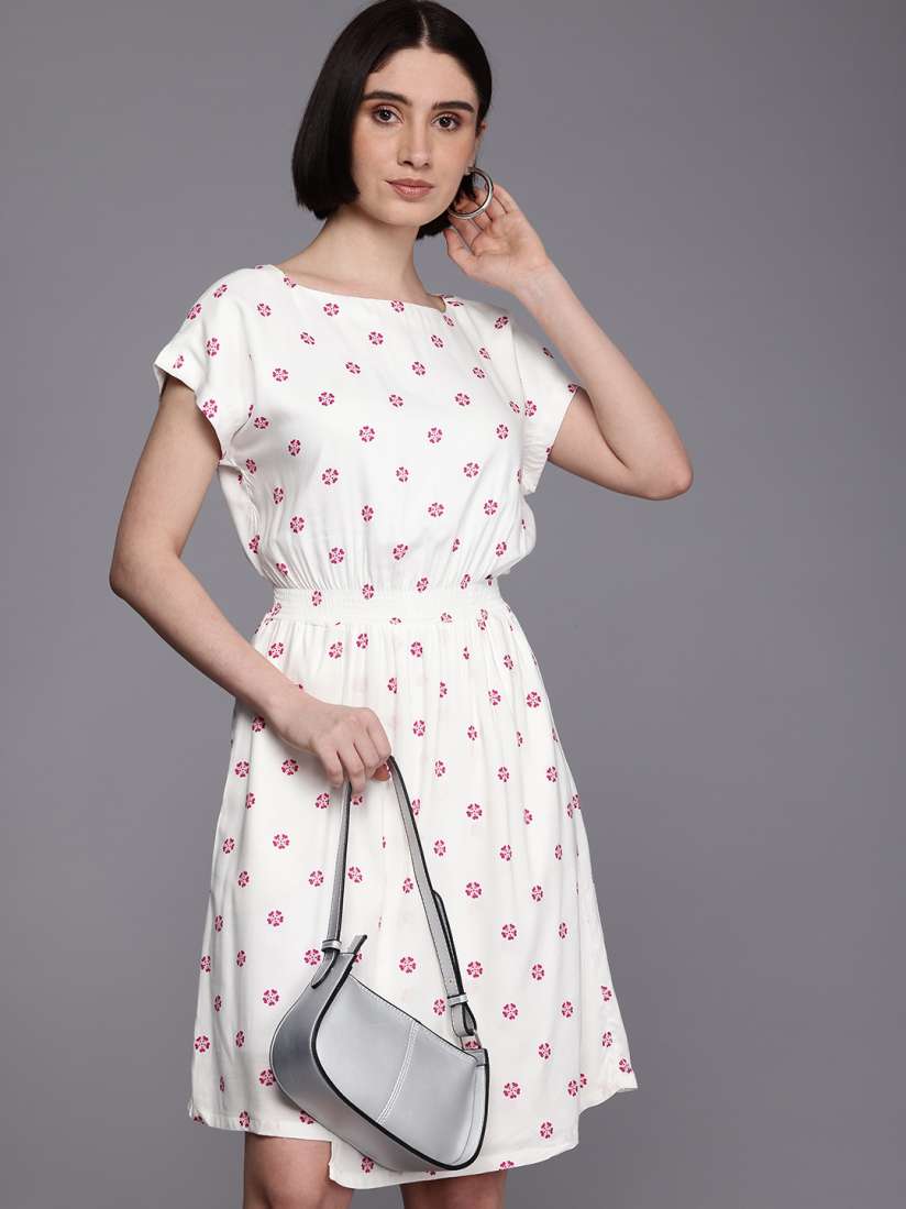 Buy Allen Solly Woman Floral Printed Fit Flare Dress Dresses for Women 25115870 Myntra