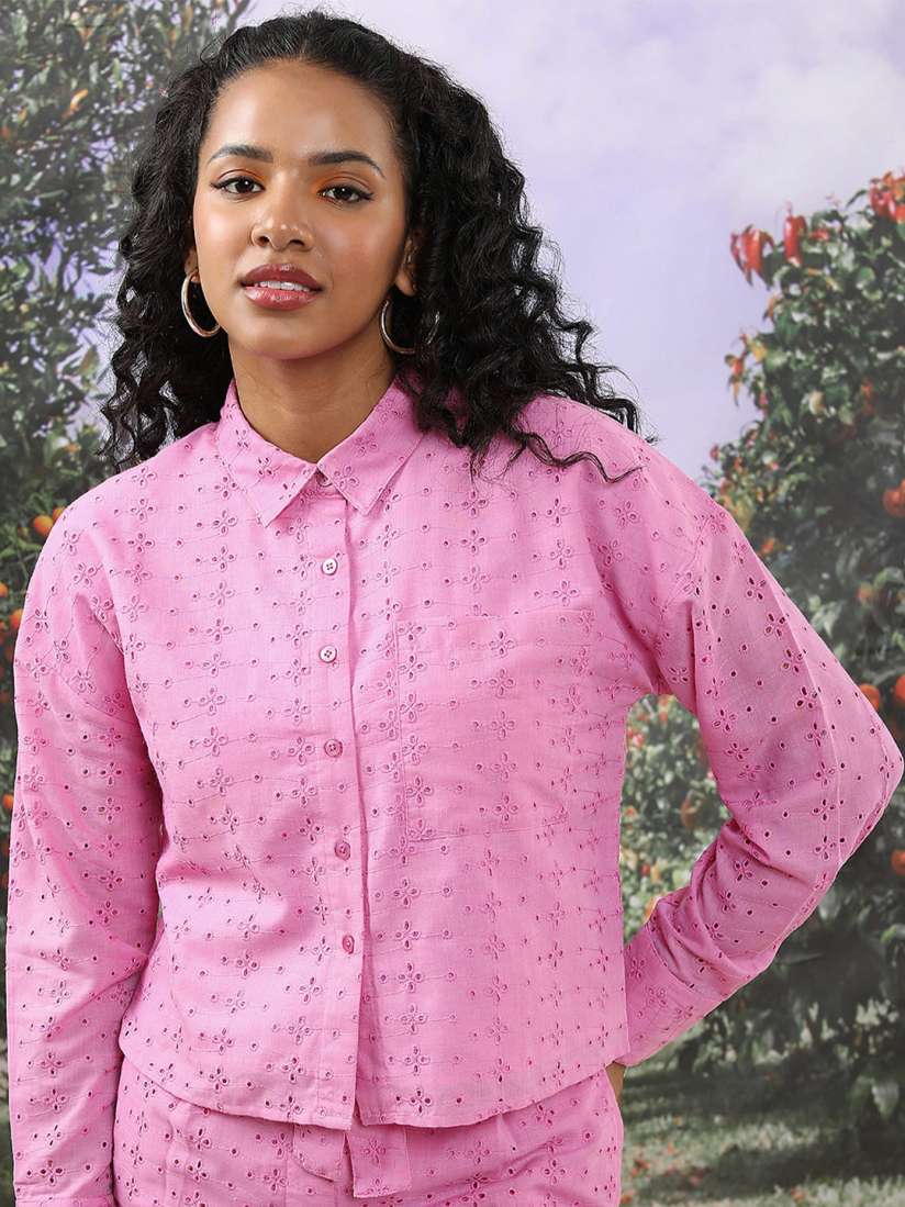 Buy Tokyo Talkies Floral Design Schiffli Casual Shirt Shirts for Women 25116064 Myntra
