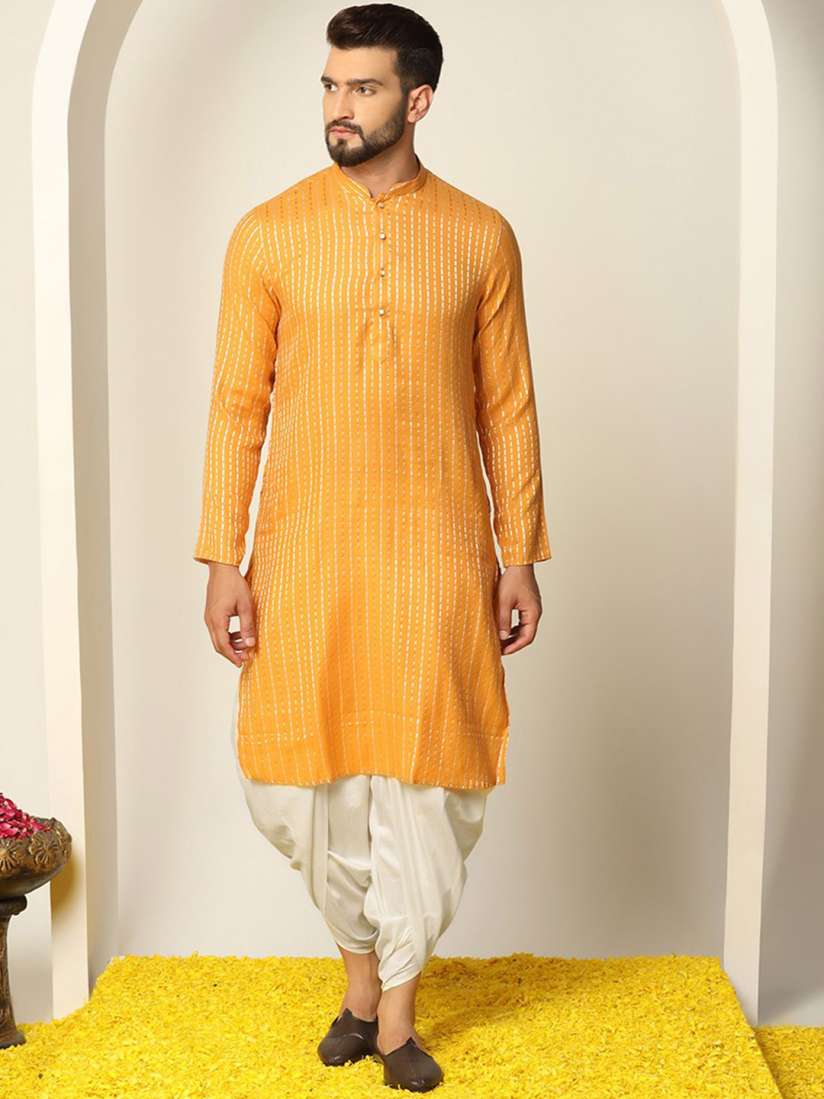Buy KISAH Striped Regular Kurta With Dhoti Pants Kurta Sets for Men 25125852 Myntra