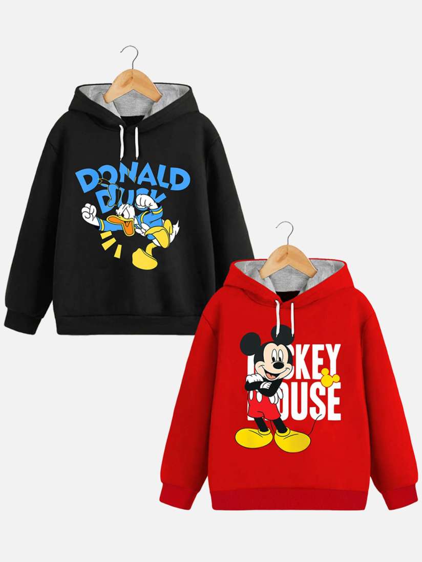 Buy YK Disney Boys Pack Of 2 Mickey Mouse Printed Hooded Sweatshirt Sweatshirts for Boys 25127370 Myntra