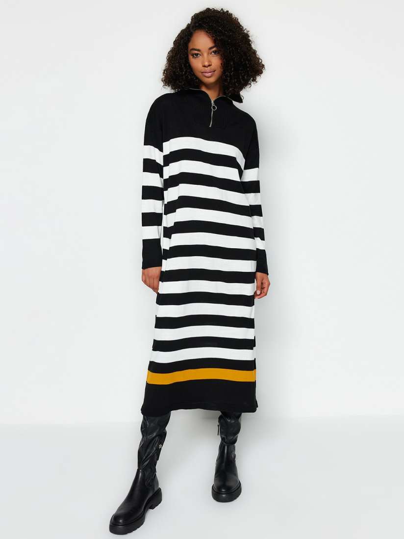 Button down collar stripes half sleeve maxi dresses shop