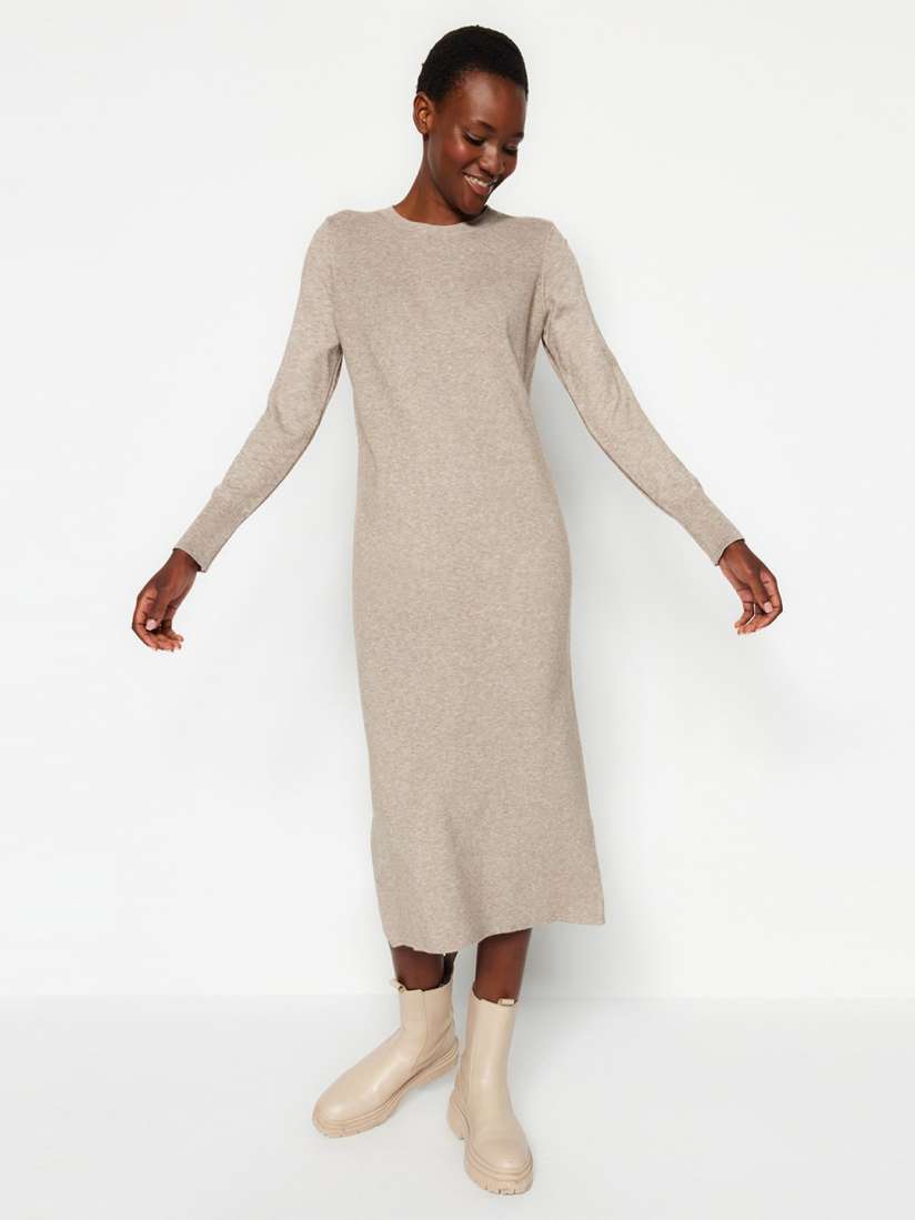 Long sleeve a line midi dress on sale