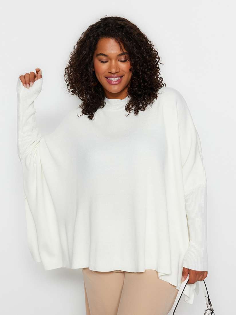 Buy Trendyol Women White Longline Pullover Sweaters for Women 25134092 Myntra