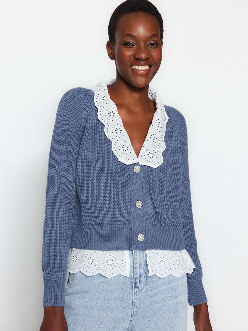 Cable knit cropped cardigan discount