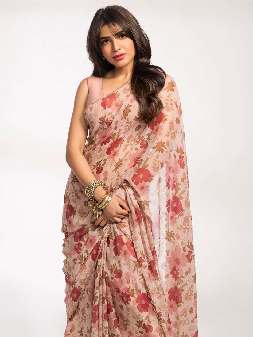 Buy Saaki Floral Printed Pure Chiffon Saree Sarees for Women 25147076 Myntra