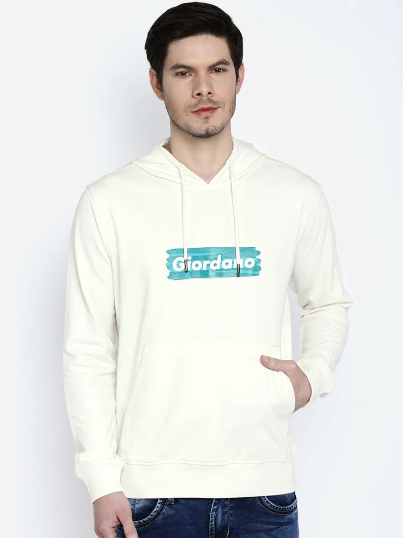 White hoodie myntra on sale