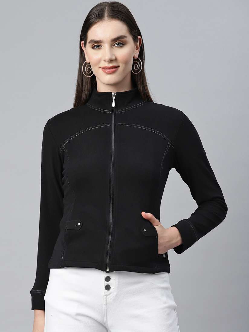 Buy Nayam By Lakshita Fleece Stand Collar Sporty Jacket Jackets for Women 25149636 Myntra