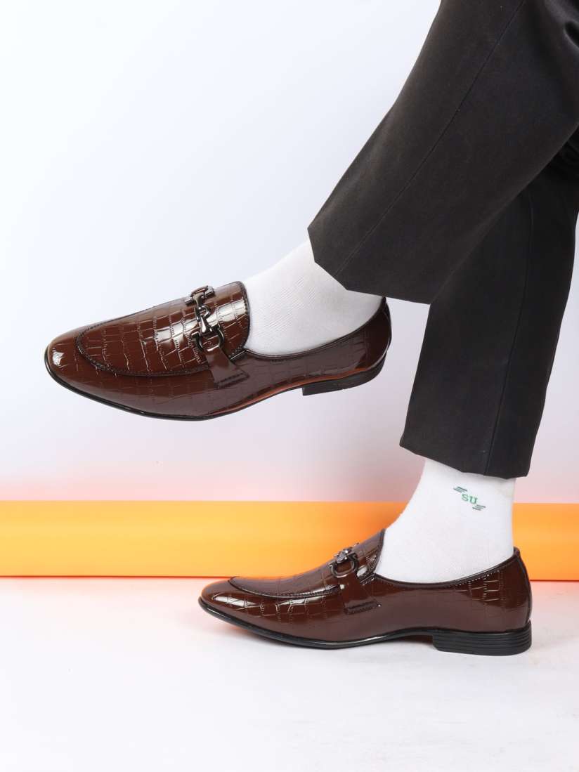 Buy FAUSTO Men Textured Leather Formal Loafers Formal Shoes for Men 25153806 Myntra