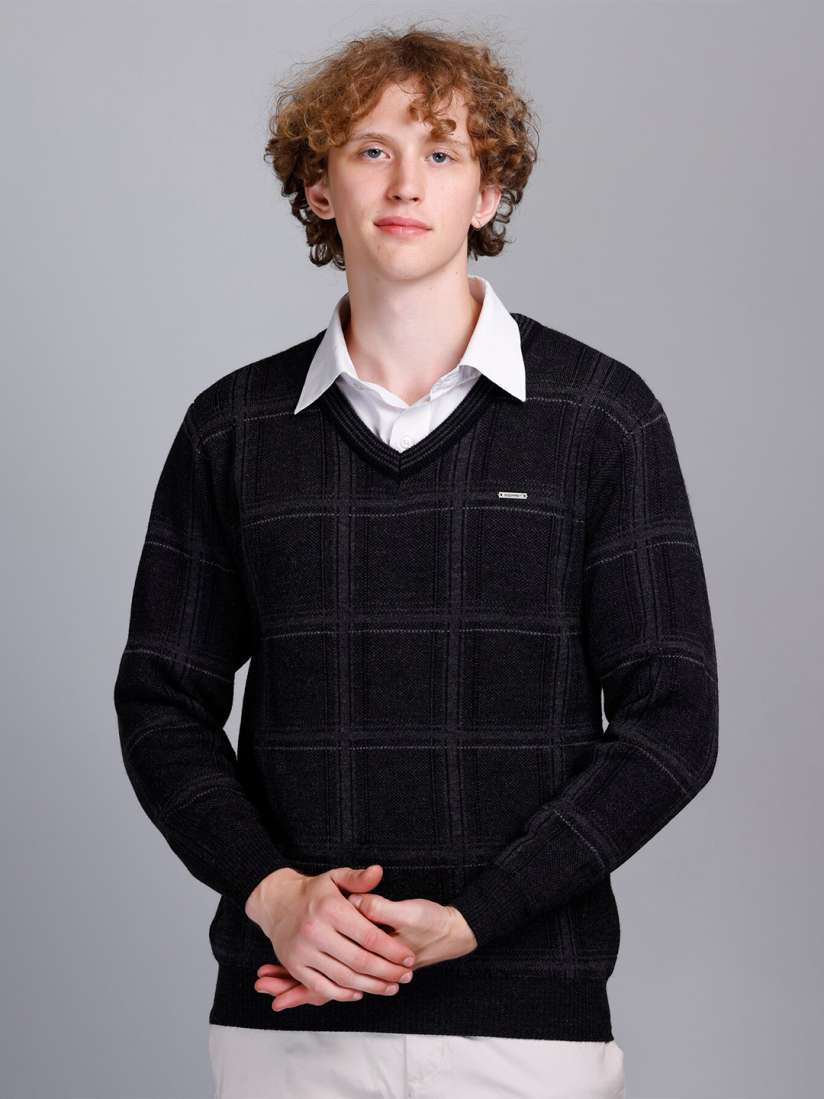 Buy GODFREY Checked Woolen Pullover Sweater Sweaters for Men 25155900 Myntra