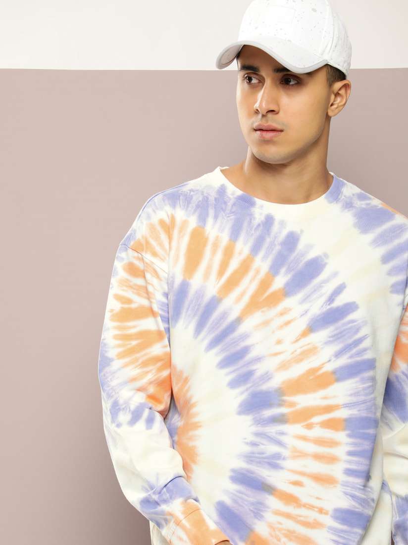 Buy Kook N Keech Men Tie Dye Pure Cotton Sweatshirt Sweatshirts for Men 25156536 Myntra