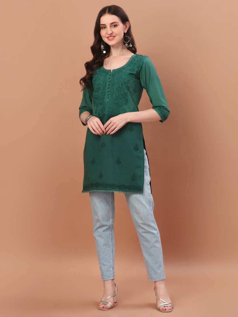 Myntra green kurti shop