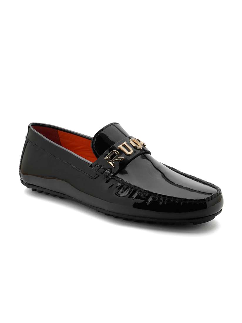 Ruosh black loafers new arrivals