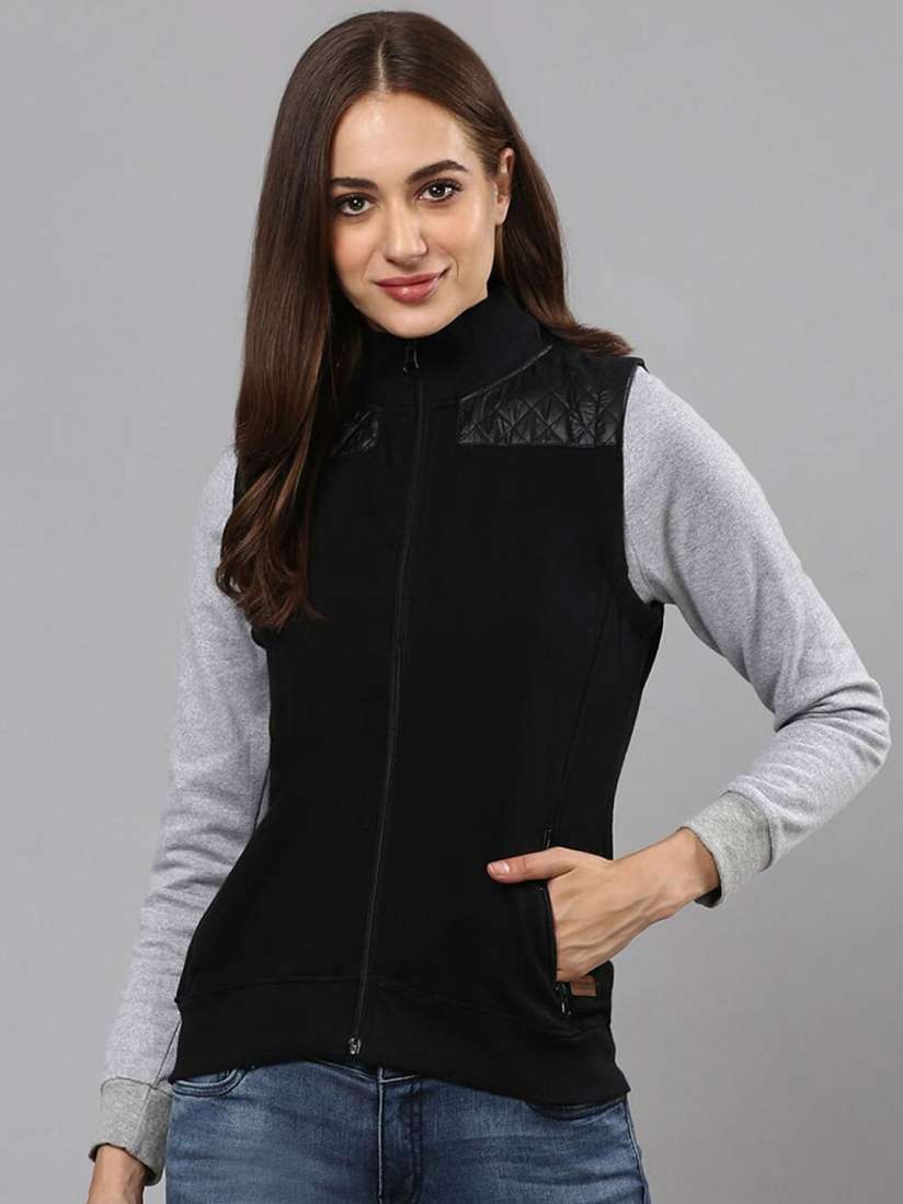 Buy Campus Sutra Sleeveless Windcheater Cotton Bomber Jacket Jackets for Women 25165172 Myntra